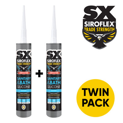 Sx Siroflex Sanitary & Bath Silicone Clear2 X 300MlIdeal For KitchensBathroomsShowers & MoreAnti Mould from B&Q