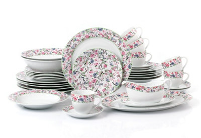 35 Piece Bloomsbury Floral Dinner Set from B&Q