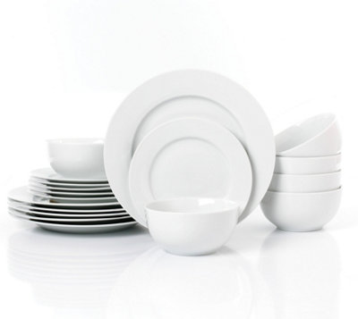 Classic White Rim 18-Piece Dinner Set from B&Q