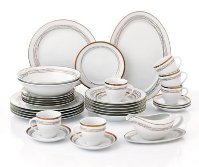 35-Piece Gold Swirl Dinner Set from B&Q