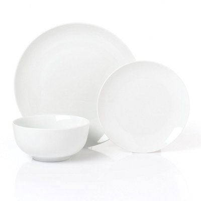 Waterside 18Pc White Coupe Dinner Set from B&Q