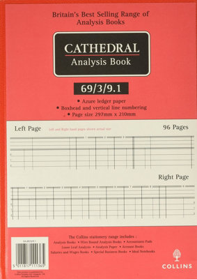 William Collins Collins 69/ 3/ 9.1 Cathedral Analysis Book (96 Pages) from B&Q