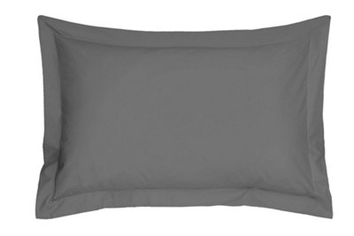 Smart Living Polycotton Oxford Pillowcases Pair 48X74Cm Flanged BeddingGrey from B&Q