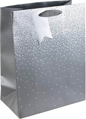 Silver Ombre Medium Christmas Gift Bag from B&Q