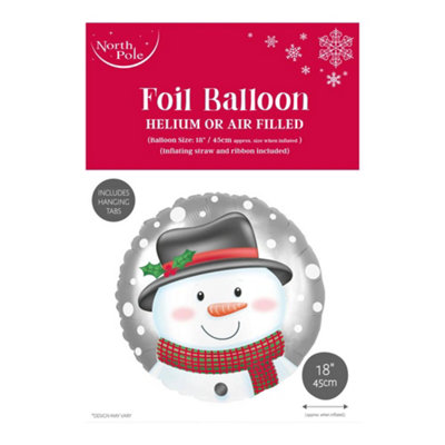 Eurowrap 18" Snowman Head Christmas Foil Balloon from B&Q