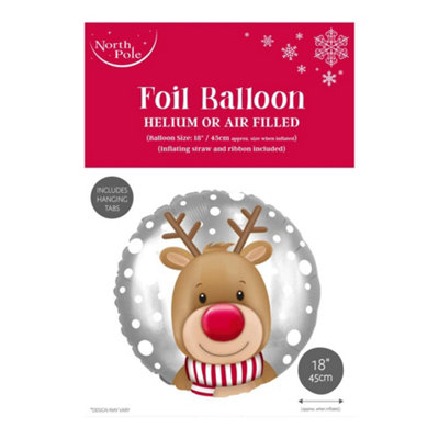 Eurowrap 18" Reindeer Head Christmas Foil Balloon from B&Q
