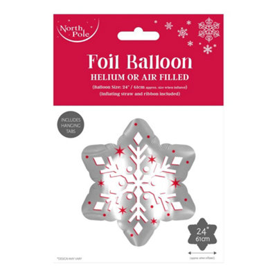 B&Q -  Snowflake Christmas Giant Foil Balloon 57X51Cm