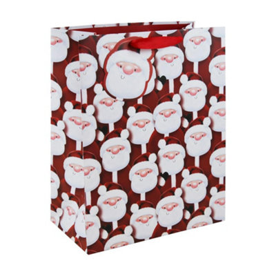 Santa Repeat Large Christmas Gift Bag from B&Q