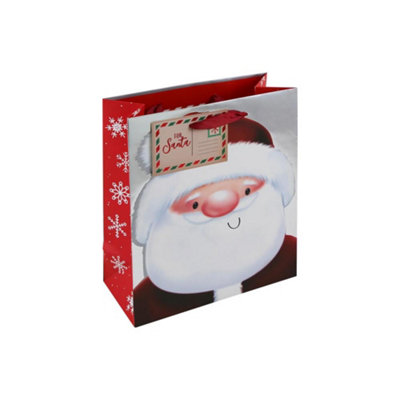 Christmas Santa Foil Medium Gift Bag from B&Q