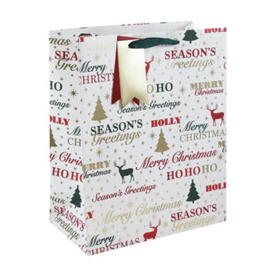 Christmas Greetings Stag Large Gift Bag from B&Q