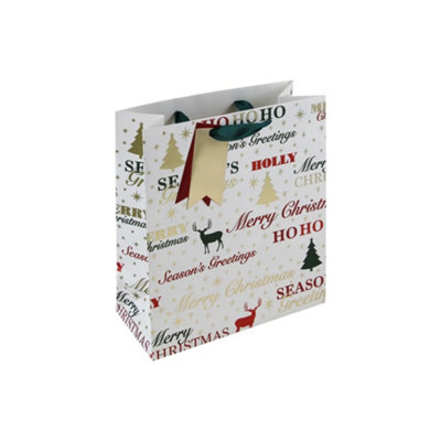 Christmas Greetings Stag Medium Gift Bag from B&Q