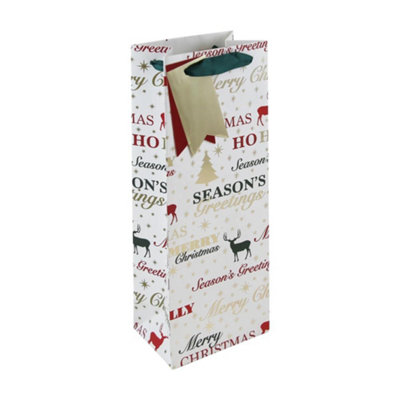 Christmas Greetings Stag Bottle Gift Bag from B&Q