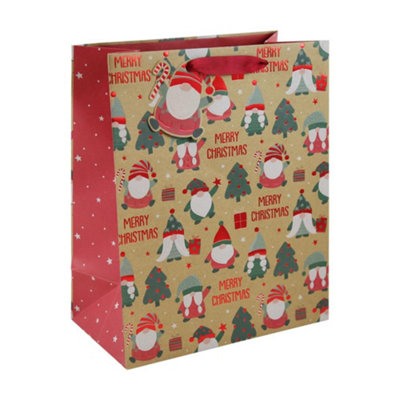 Christmas Gonks Large Kraft Gift Bag from B&Q