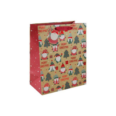 Christmas Gonks Medium Kraft Gift Bag from B&Q