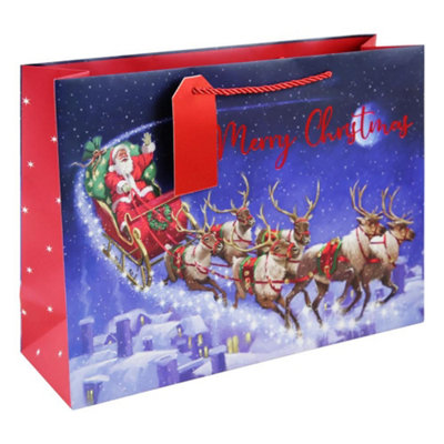 Santas Sleigh Extra Large Shopper Christmas Gift Bag from B&Q