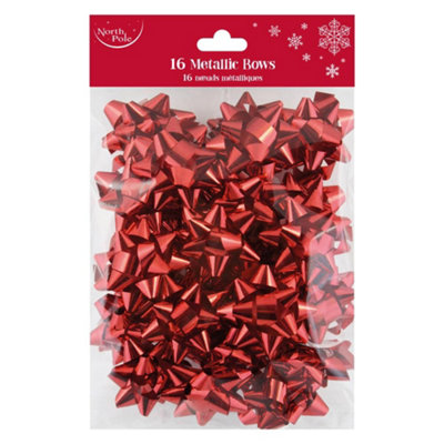 Eurowrap Pack Of 16 Red Metallic Christmas Bows from B&Q