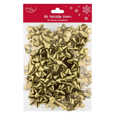 Eurowrap Pack Of 16 Gold Metallic Christmas Bows from B&Q