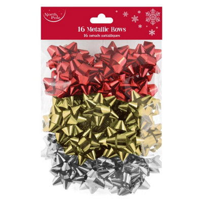 Eurowrap Pack Of 16 Traditional Mix Metallic Christmas Bows from B&Q