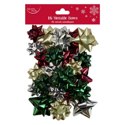 Eurowrap Pack Of 16 Modern Mix Metallic Christmas Bows from B&Q