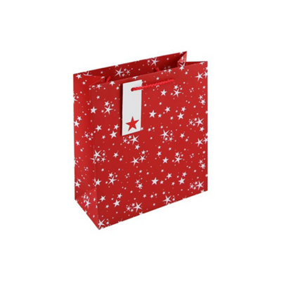 Tcf Stars Red Medium Christmas Gift Bag from B&Q
