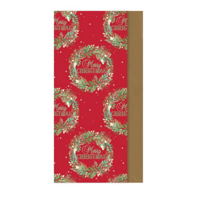 Eurowrap Pack Of 8 Merry Christmas Wreath Tissue Gift Papers from B&Q