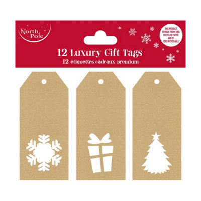 Eurowrap Pack Of 12 Die Cut Kraft Christmas Gift Tags from B&Q
