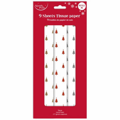 Eurowrap Christmas Foil Tree Design 9 Sheet Tissue Paper from B&Q
