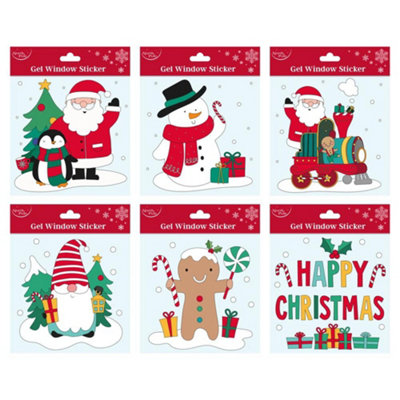 Eurowrap Single Christmas 7" Gel Window Sticker from B&Q