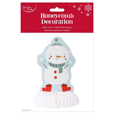 Eurowrap Christmas Snowman Honeycomb Decoration from B&Q
