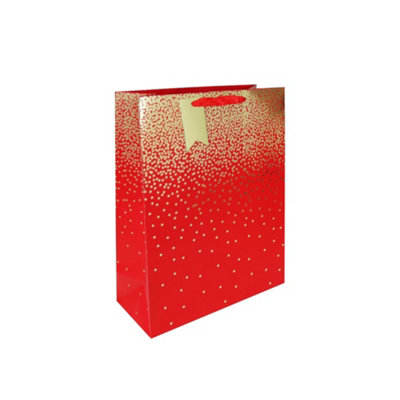 Red Ombre Christmas Medium Gift Bag from B&Q