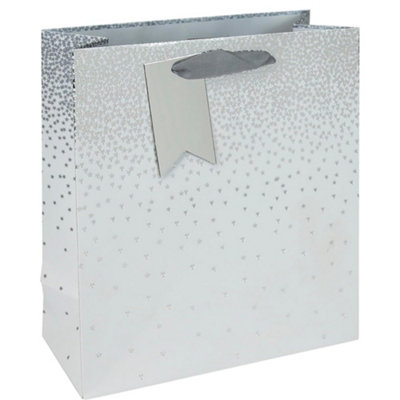 White Ombre Christmas Extra Large Gift Bag from B&Q