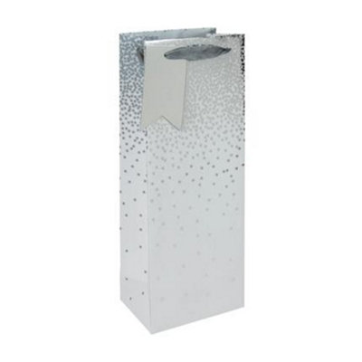 White Ombre Christmas Bottle Gift Bag from B&Q