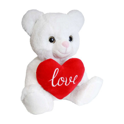 Eurowrap Valentine's Love Bear Plush Toy -Teddy Bear Soft Toy from B&Q