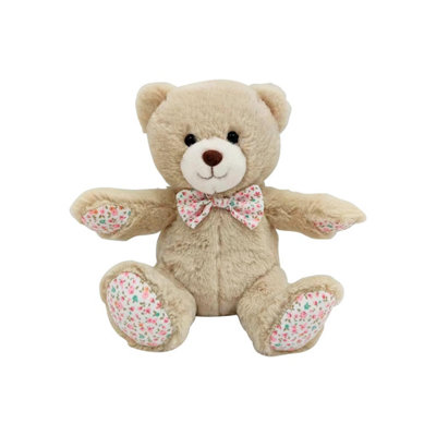 Eurowrap Floral Bear Plush Toy 8" -Soft Toy from B&Q