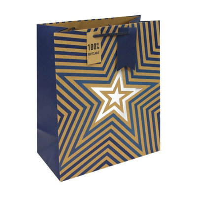 Kraft Blue Stars Large Gift Bag from B&Q