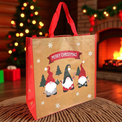 Eurowrap Jumbo Christmas Gift Bag Reusable Woven Gonk Gift Sack Tote Bag 45Cm from B&Q