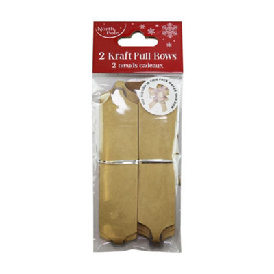 B&Q -  Pack Of 24 Christmas Kraft Pull Bows