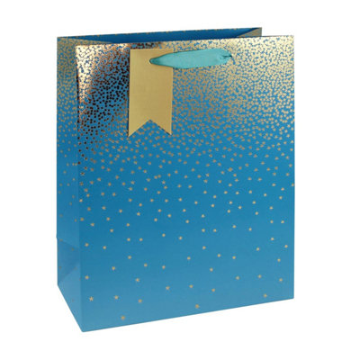 Teal & Gold Ombre Design Large Gift Bag from B&Q