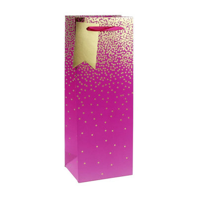 Pink & Gold Ombre Design Bottle Gift Bag from B&Q