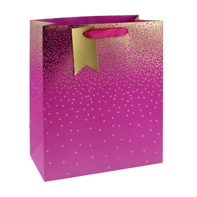 Pink & Gold Ombre Design Large Gift Bag from B&Q