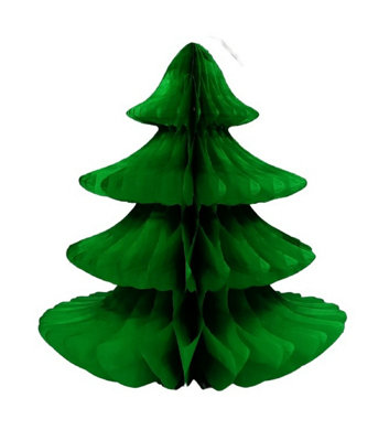 Shop4allsorts Green Honeycomb Paper Christmas Tree Wedding Decoration Hanging Tree 30Cm from B&Q