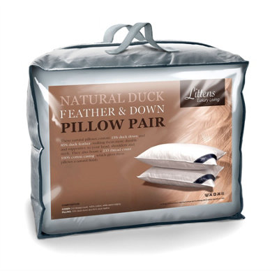 Littens Duck Feather & Down Pair Pillows230Tc Cotton48Cm X 74Cm (19" X 29") from B&Q