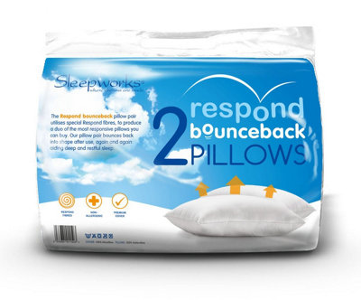 Sleepworks Luxury Respond Bounce Back Hollowfibre Microfibre Pair Pillows48 X 74Cm (19" X 29") from B&Q
