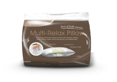 Sleepworks Multi-RelaxDual Layer Memory Foam & Hollowfibre Pillow Side Sleeper 230Tc Cotton 48Cm X 74Cm (19" X 29") from B&Q