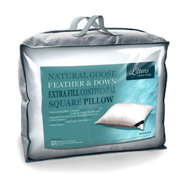 Littens 65Cm X 65Cm Extra Fill European Continental Square Goose Feather & Down Pillow (26" X 26") from B&Q