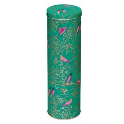 Elite Biscuit Tin: 30Cm X 10Cm Sara MillerGreen Birds Extra Tall Tin from B&Q