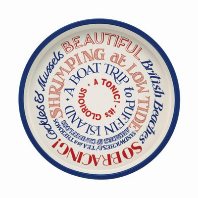 Elite Serving Tray: 30Cm Emma Bridgewater Deep Wall TrayRed & Blue ToastMetal from B&Q