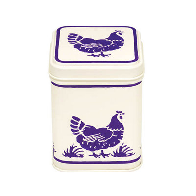 Emma Bridgewater Blue Hens Small Square Storage Tin from B&Q