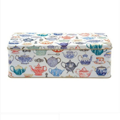 Retro Vintahe Teapots Long Rectangular Decorative Storage Tin With Lid from B&Q
