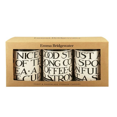 Elite Caddy Set: 3 X 10.6Cm Round Emma Bridgewater Black Toast CaddiesRound from B&Q